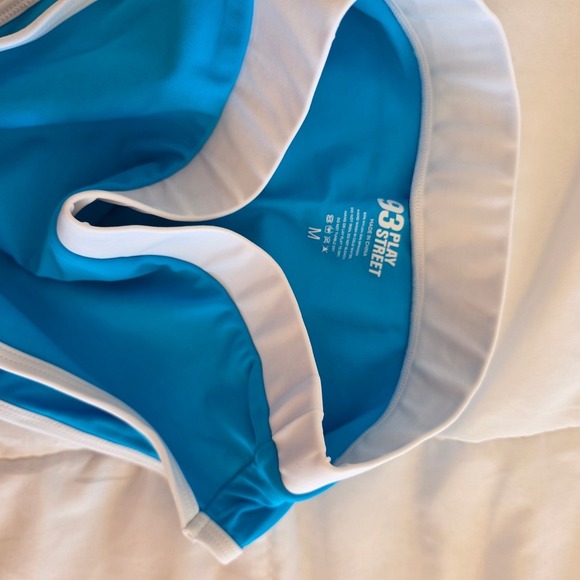 93 Play Street Mila Bikini Bottom Hawaiian Ocean Blue White Trim Mens M - Picture 9 of 10